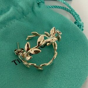 Tiffany and Co. Paloma Picasso Olive Leaf Hoop Earrings
